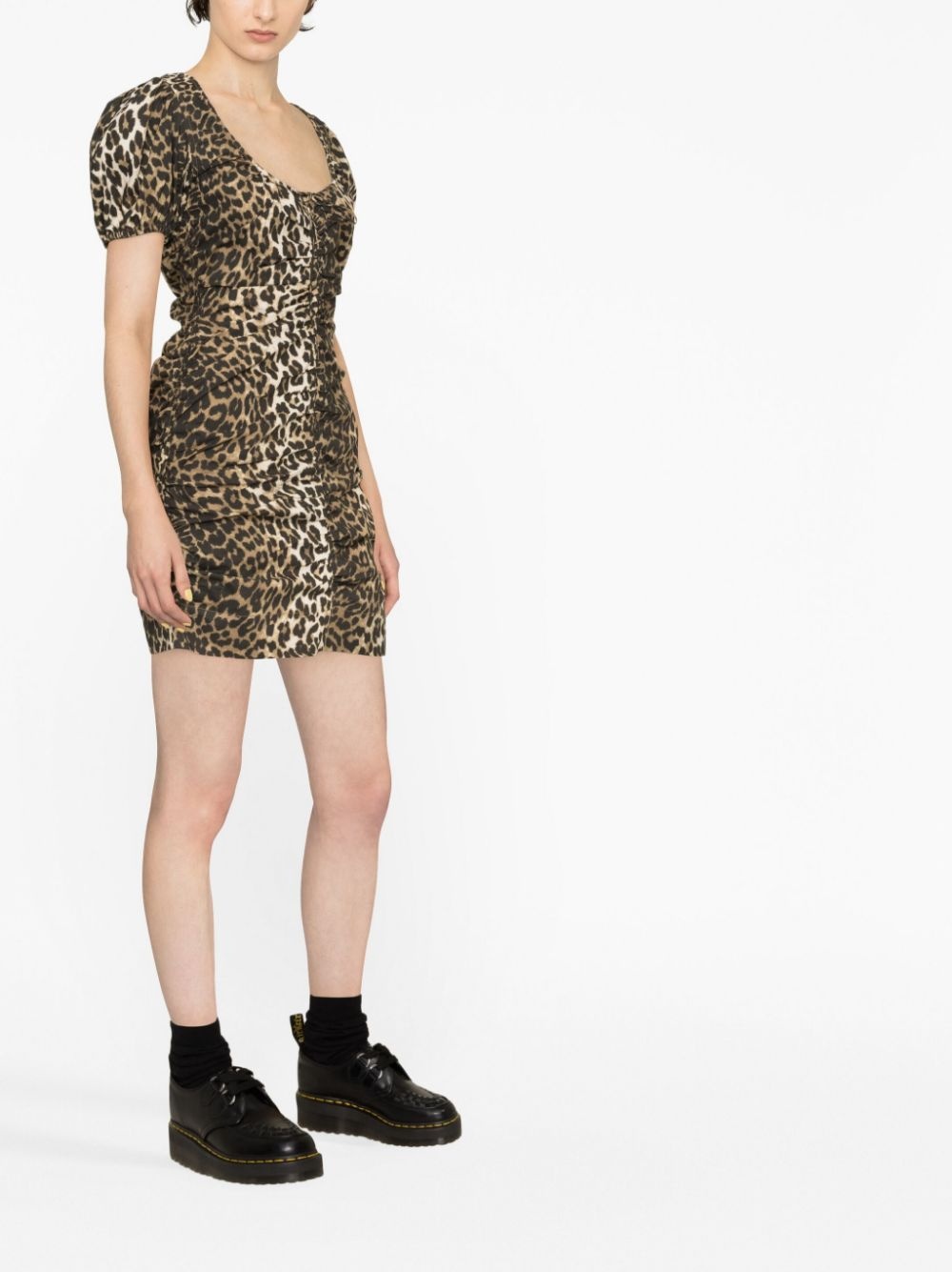 leopard-print organic cotton dress - 3