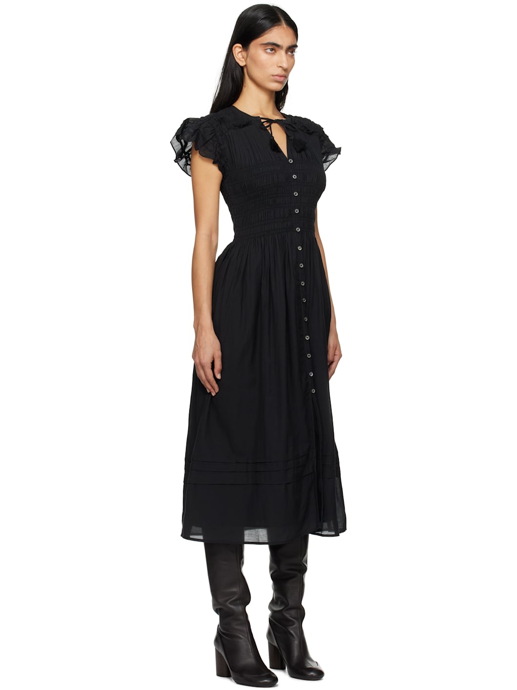 Black Nomi S/S Midi Dress - 2