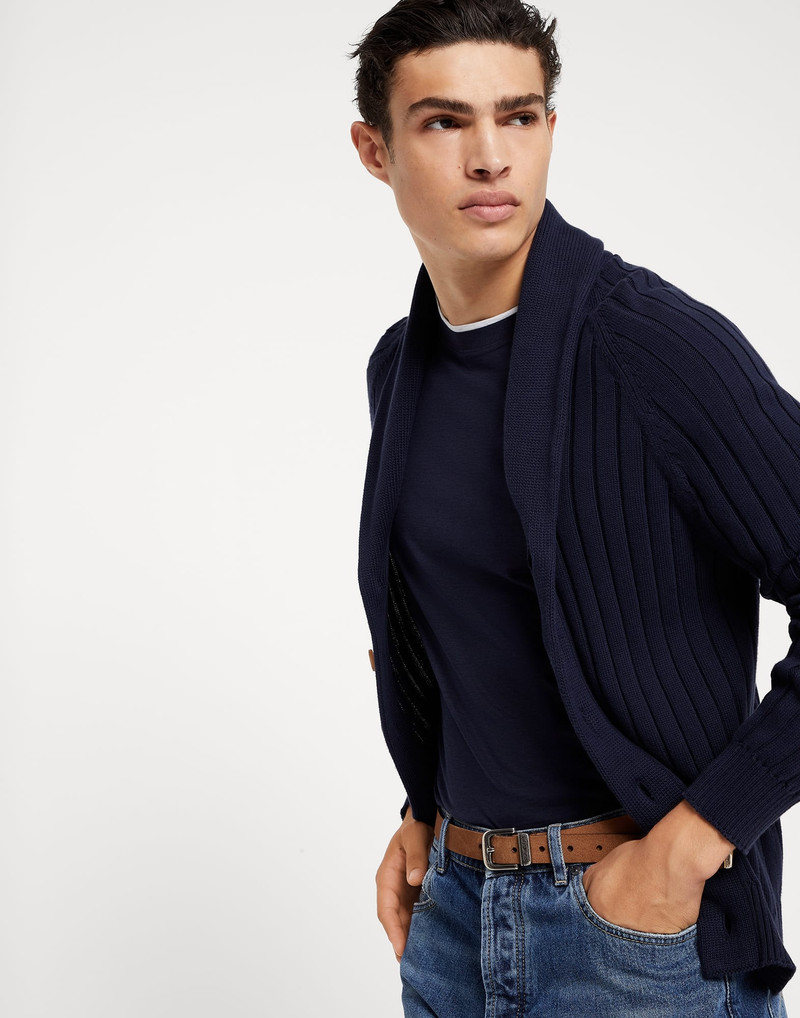 Silk and cotton jersey crew neck T-shirt with faux-layering 4