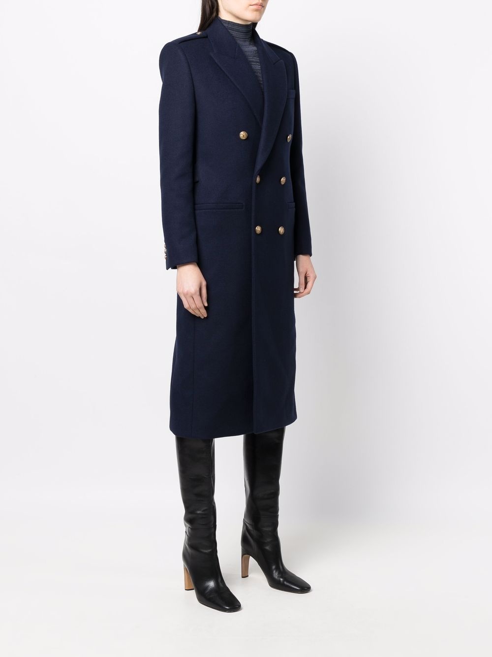 double-breasted tailored coat - 3