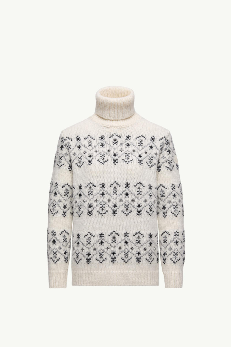 Crystal-Embroidered Alpaca & Wool Blend Turtleneck Sweater 1