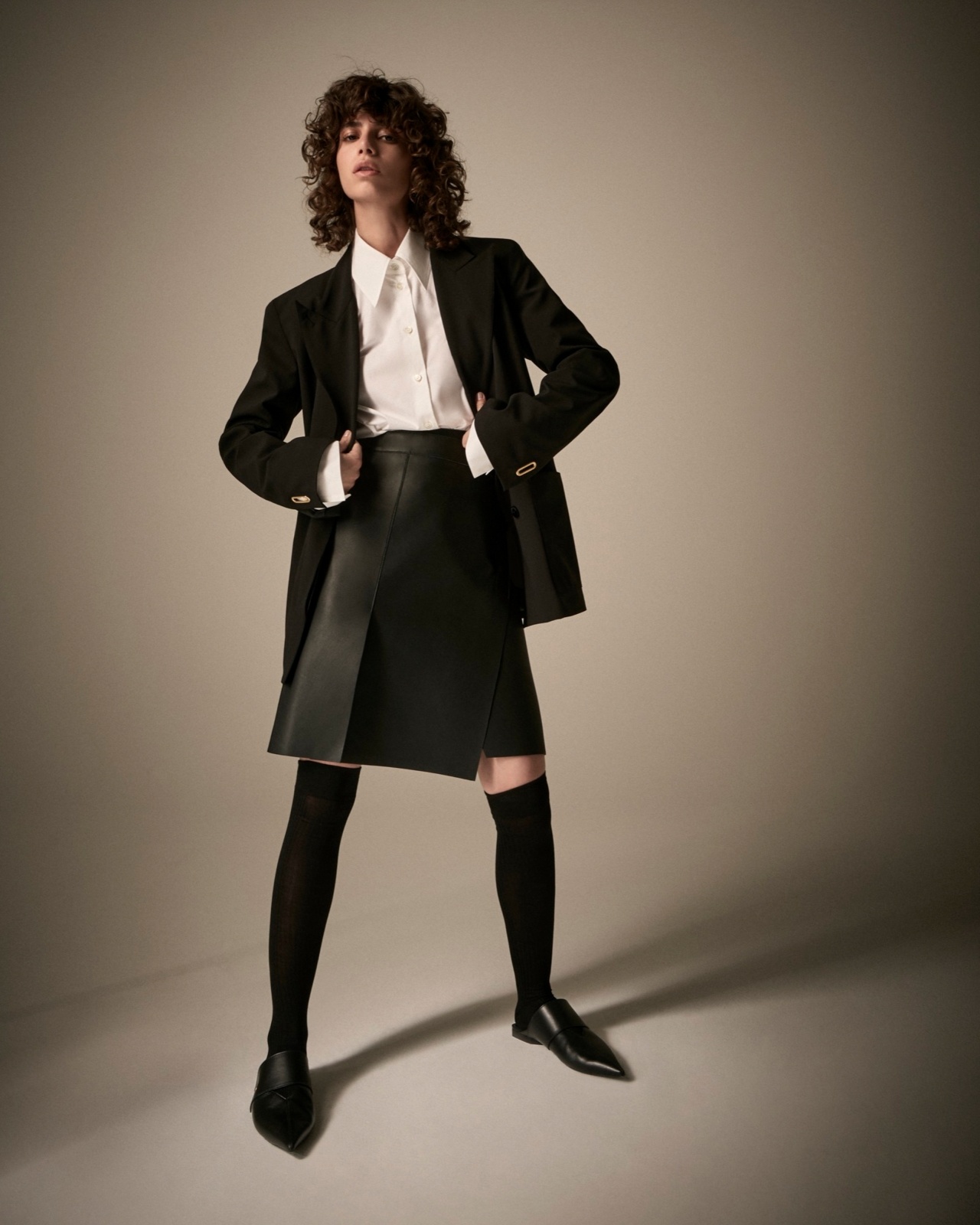 DAWN TO DUSK NAPPA LAMBSKIN WRAP SKIRT - 6