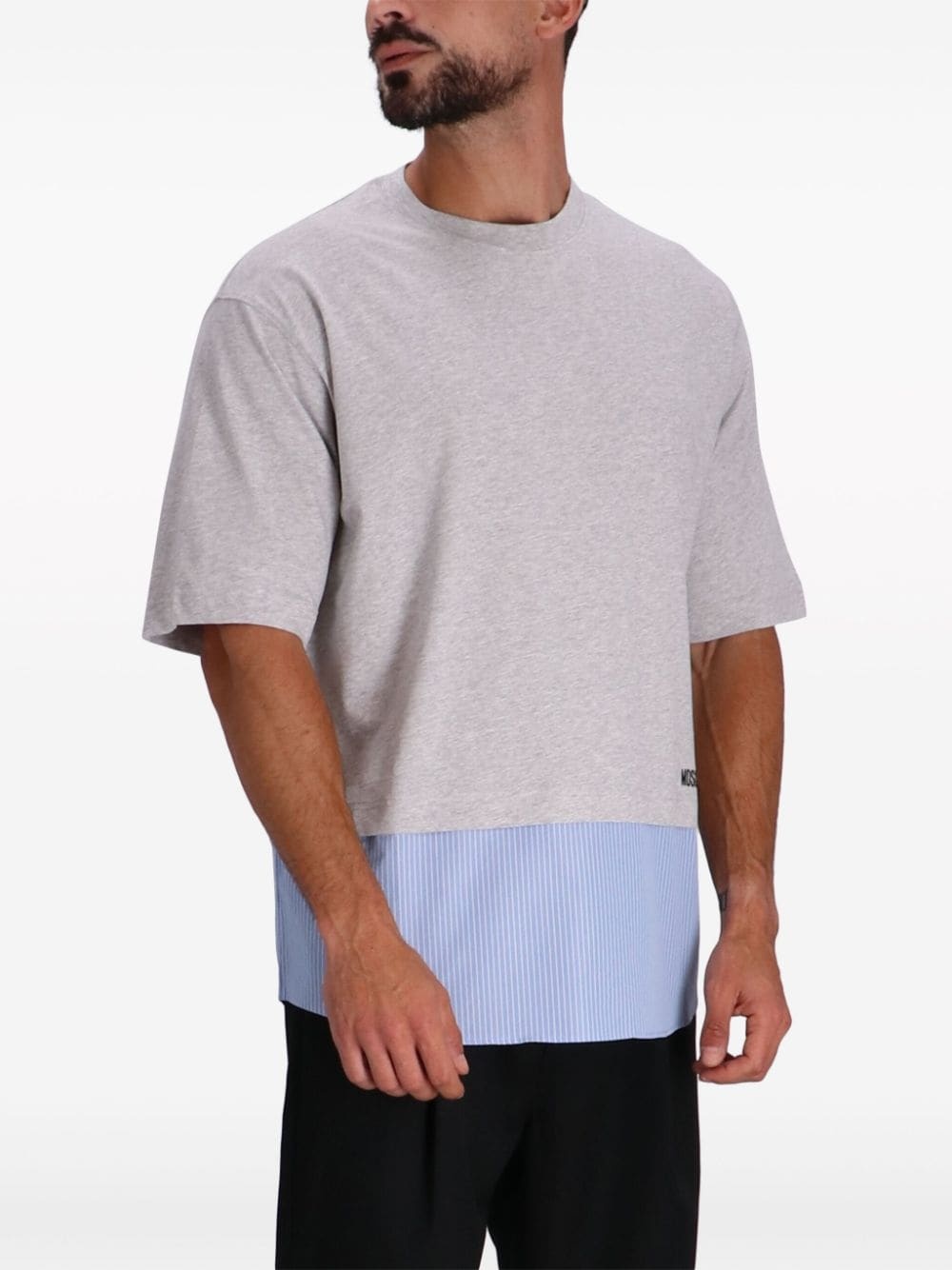 two-tone logo-print t-shirt - 3