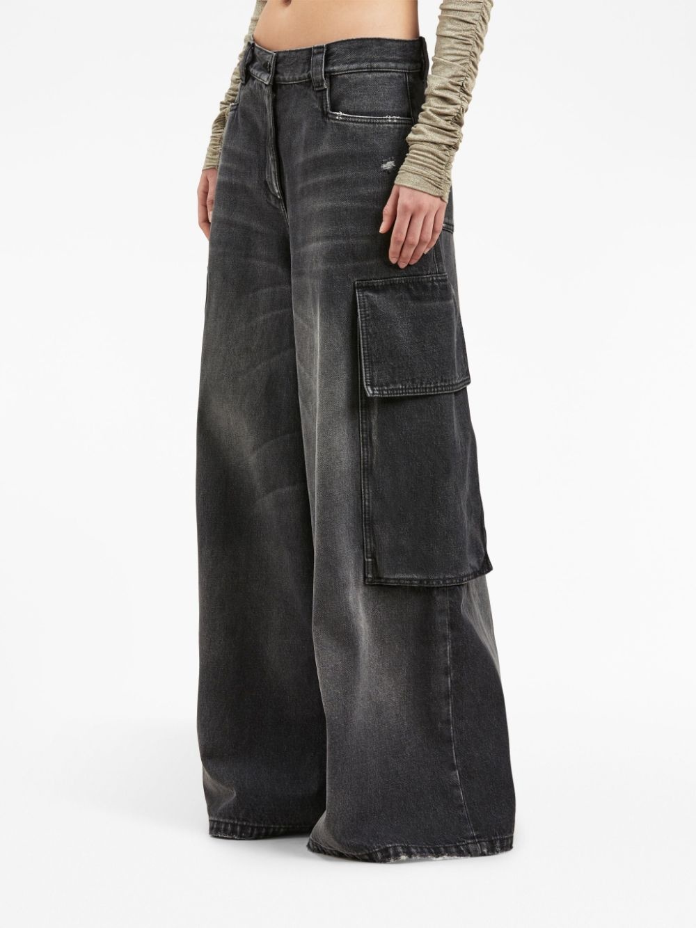 low-rise wide-leg jeans - 4