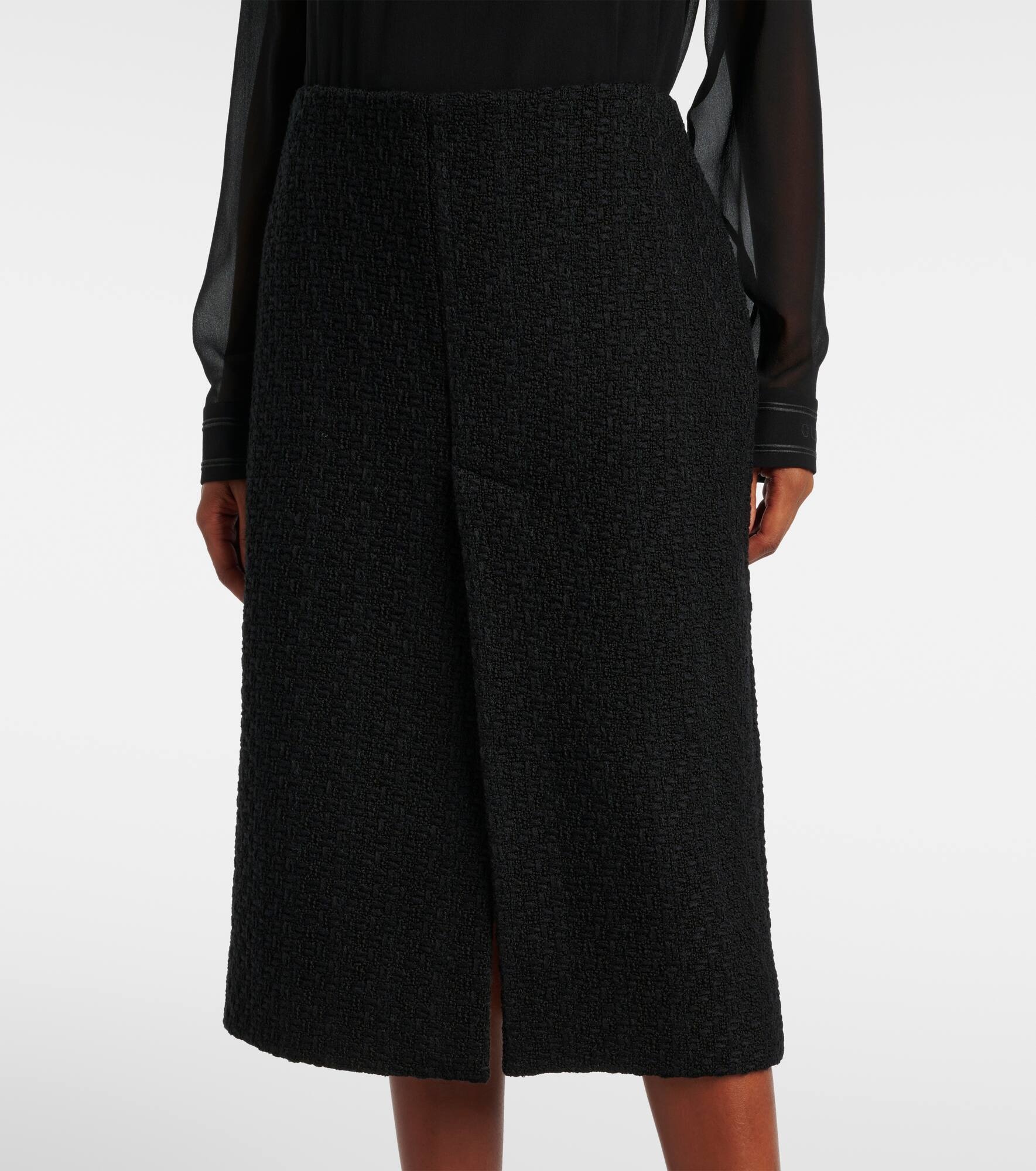 Wool-blend tweed midi skirt - 7