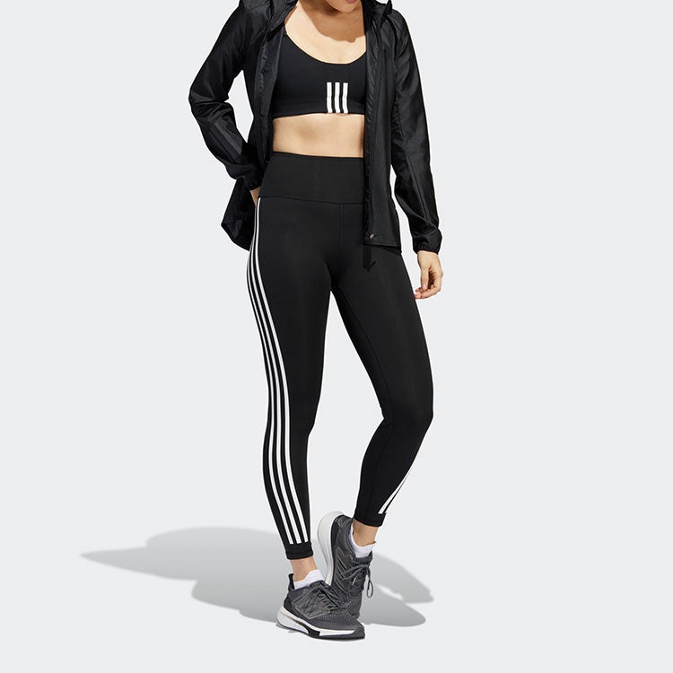 (WMNS) adidas Opt Ticons 7/8t Training Sports Stripe Gym Pants/Trousers/Joggers Black H64211 - 2