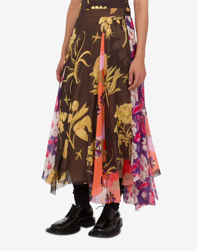 Moschino PRINTED SILK GOERGETTE SKIRT outlook