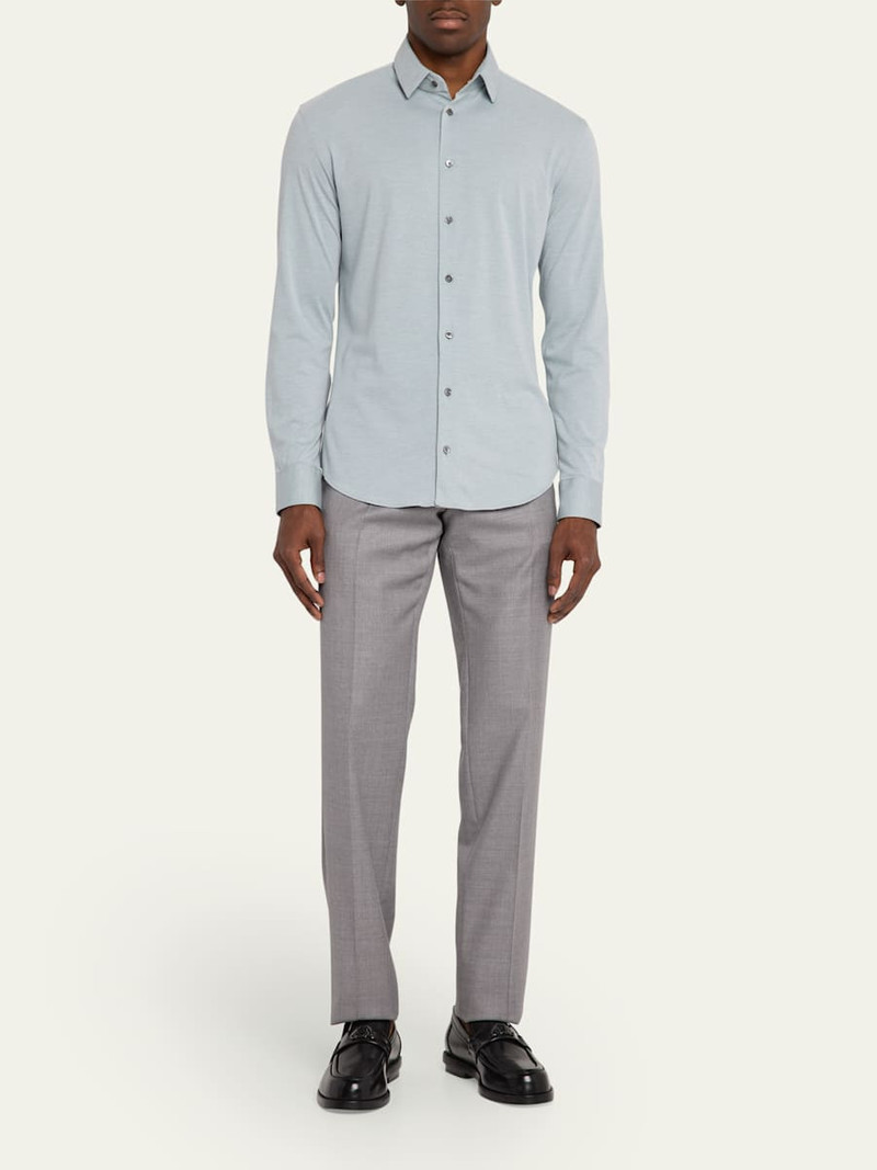 GIORGIO ARMANI Men's Flex Tortona Cotton Jersey Sport Shirt outlook