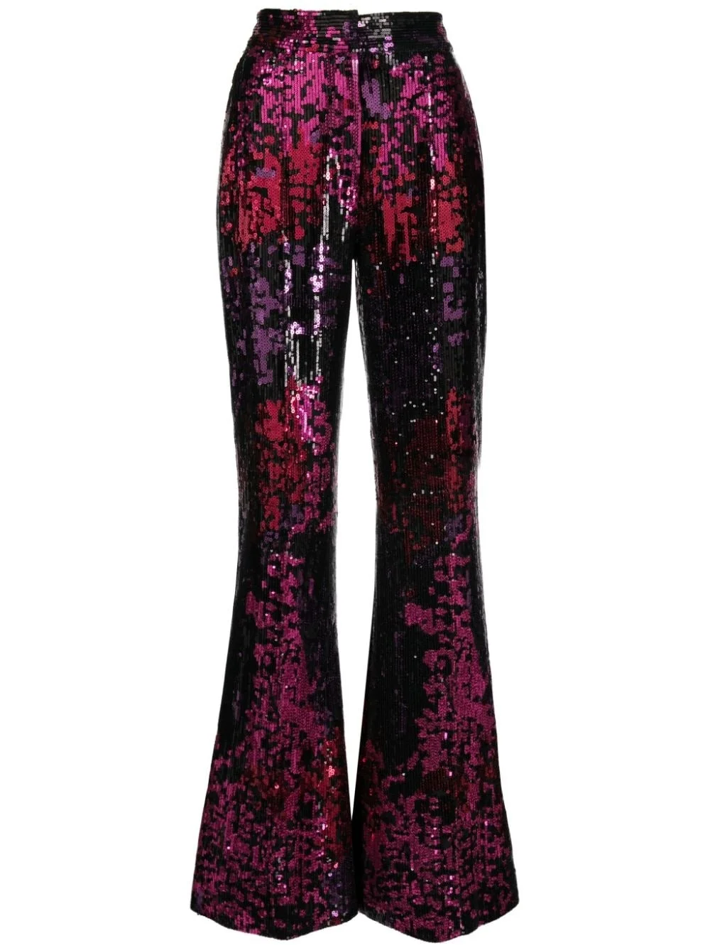 sequin-embellished flared trousers - 1