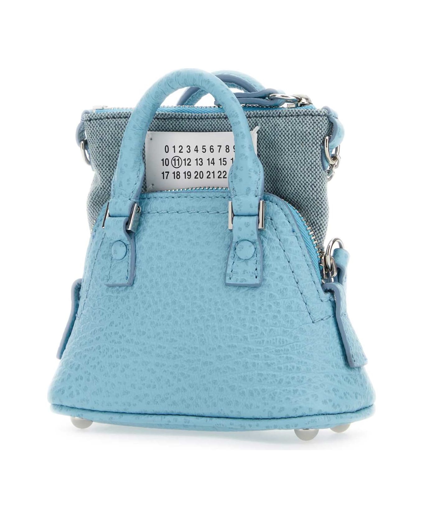 Light Blue Leather And Fabric 5ac Classique Baby Handbag - 2
