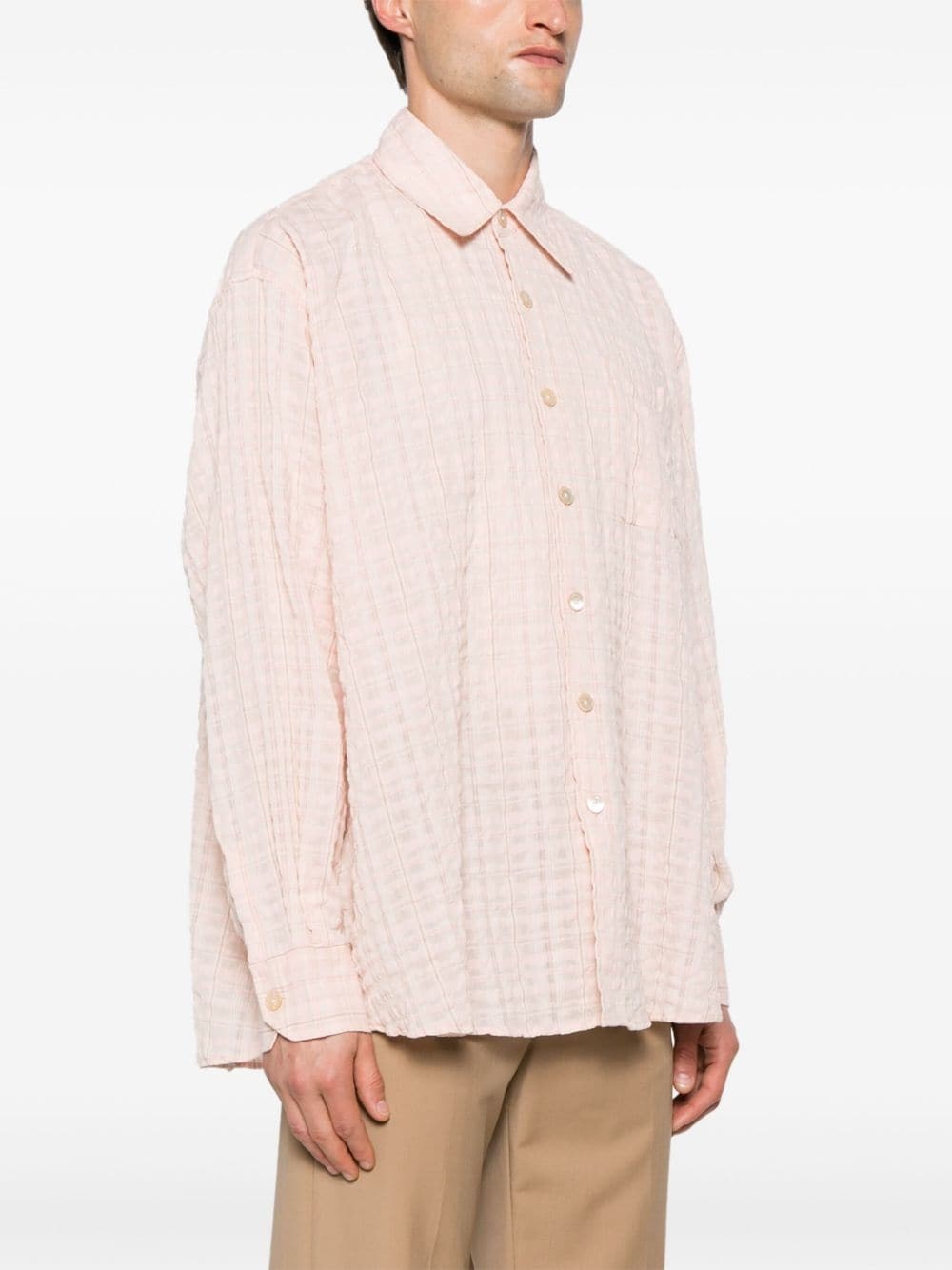 plaid check-pattern cotton shirt - 3