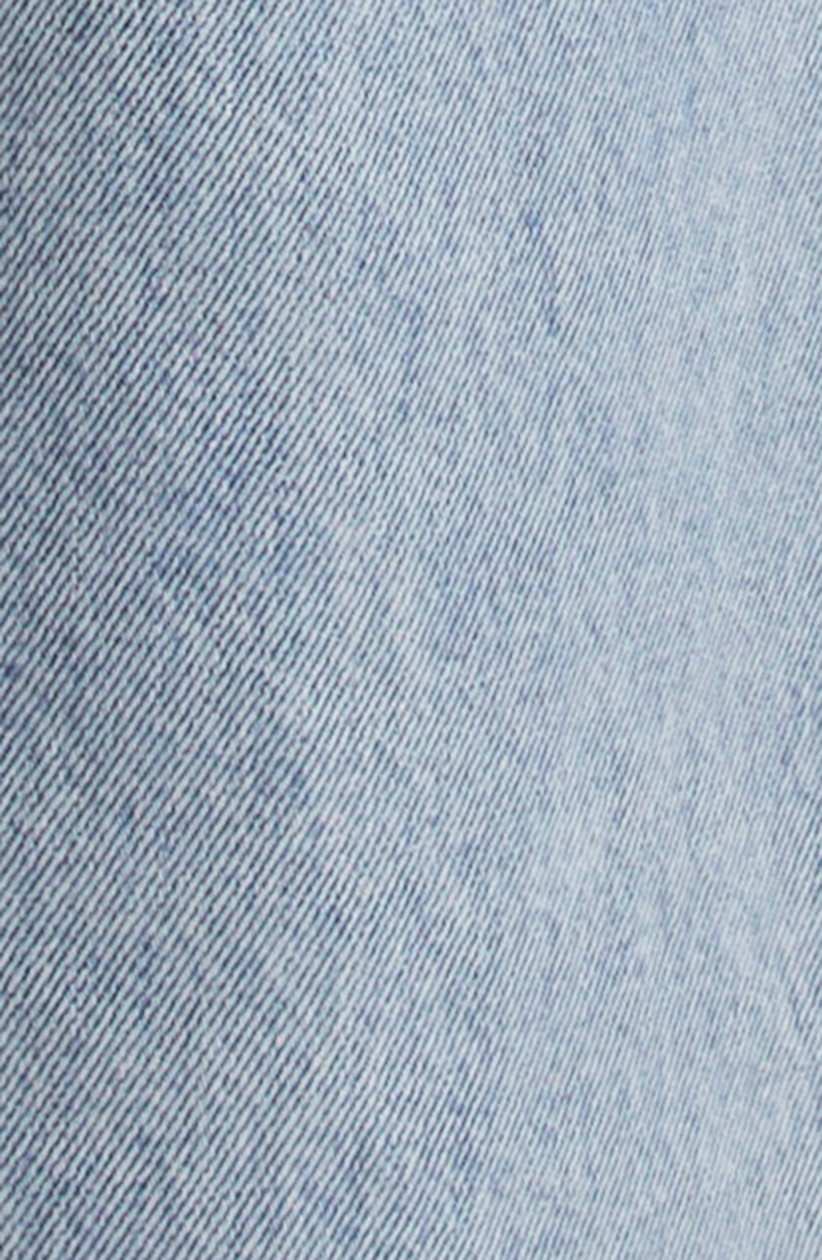 Area Slit Straight Leg Jeans with Crystal Chain in Light Blue at Nordstrom - 6
