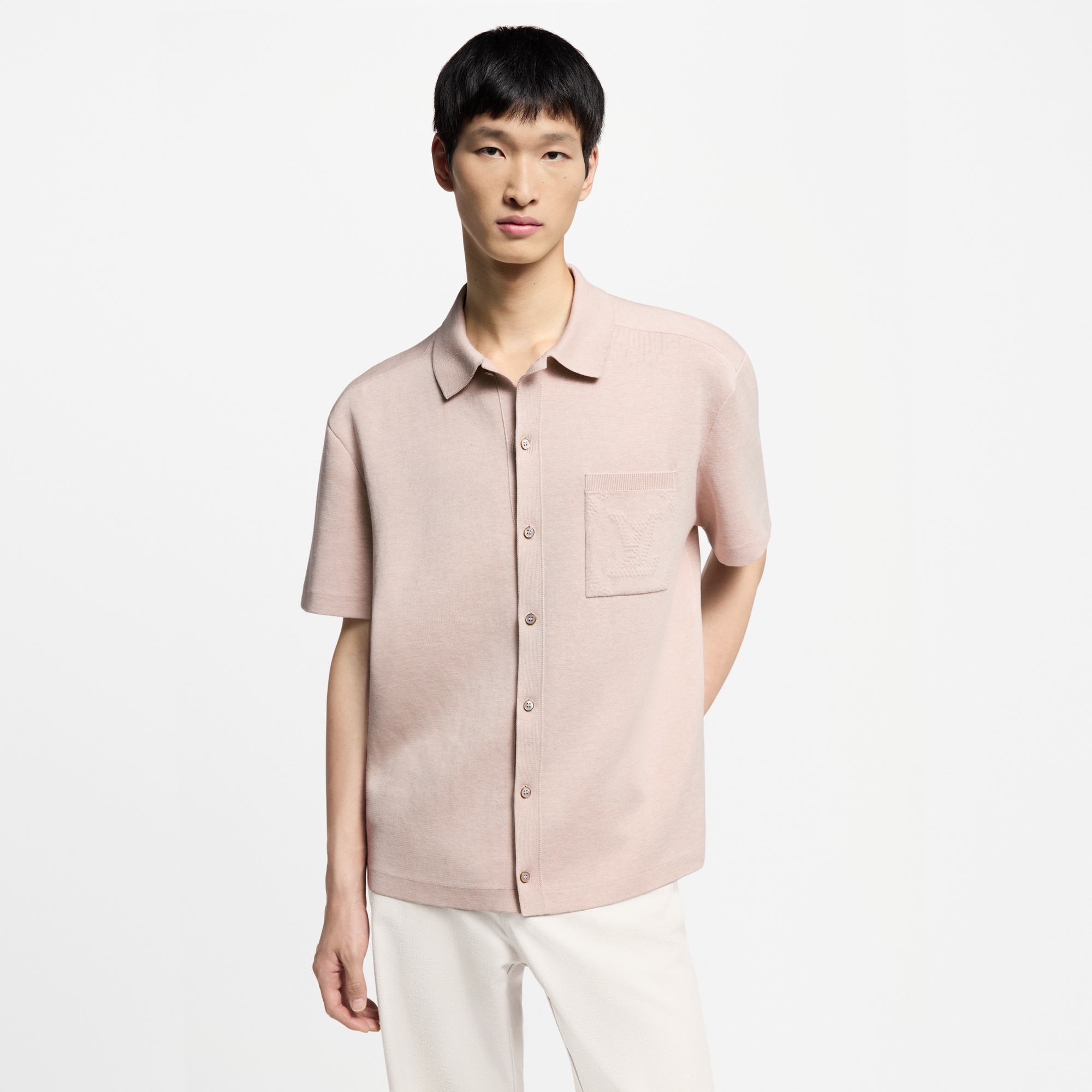 Monogram Embossed Short-Sleeved Knit Shirt - 2