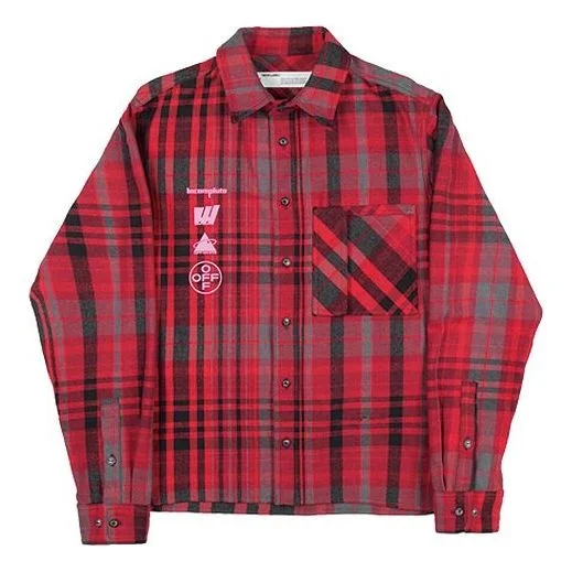 OFF-WHITE Mariana De Silva Checked Cotton Blend Flannel Shirt Red - 1