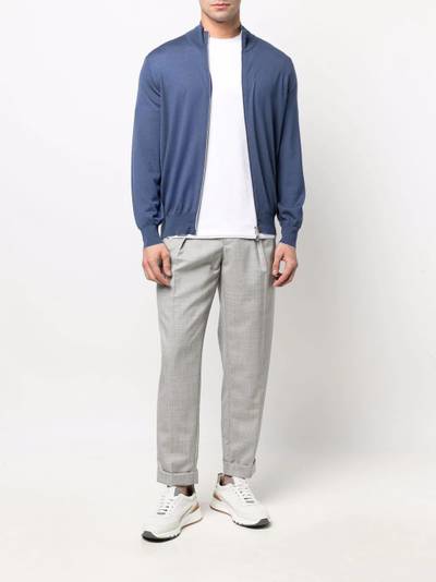 Brunello Cucinelli fine-knit zip-up cardigan outlook