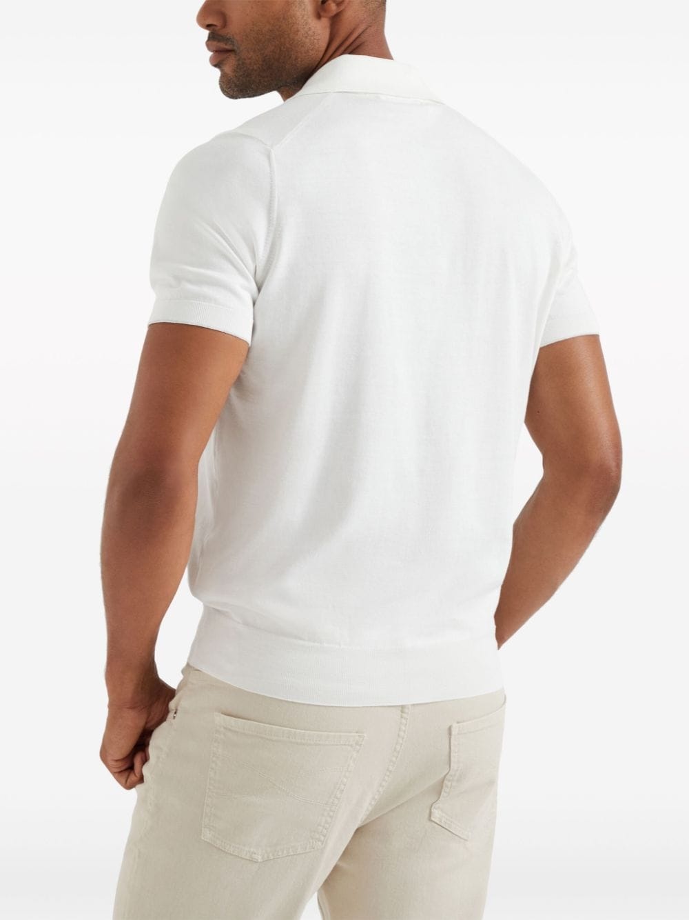 plain button polo shirt - 4