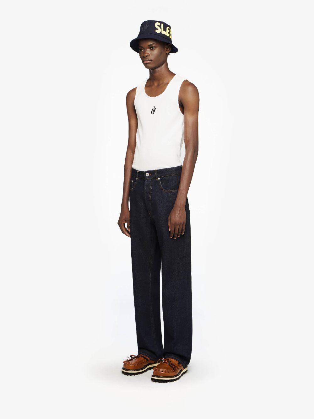 STRAIGHT LEG DENIM JEANS - 4