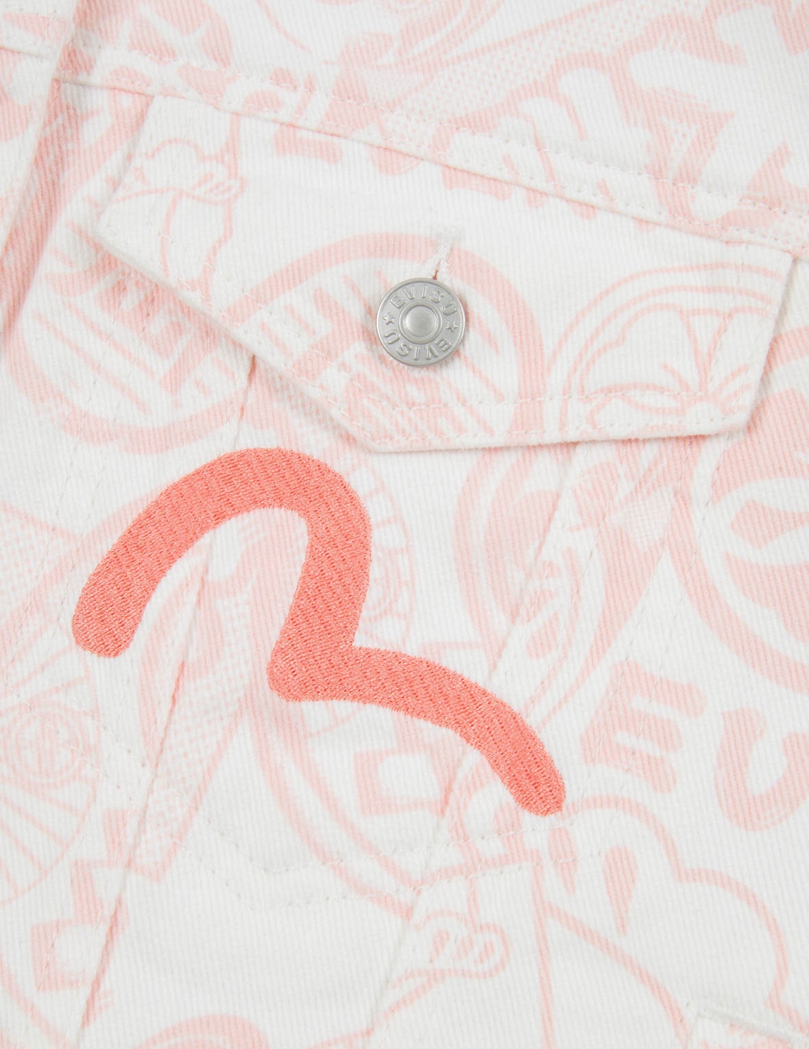 ALLOVER EVISU SQUAD DISCHARGE-PRINT DENIM JACKET - 9