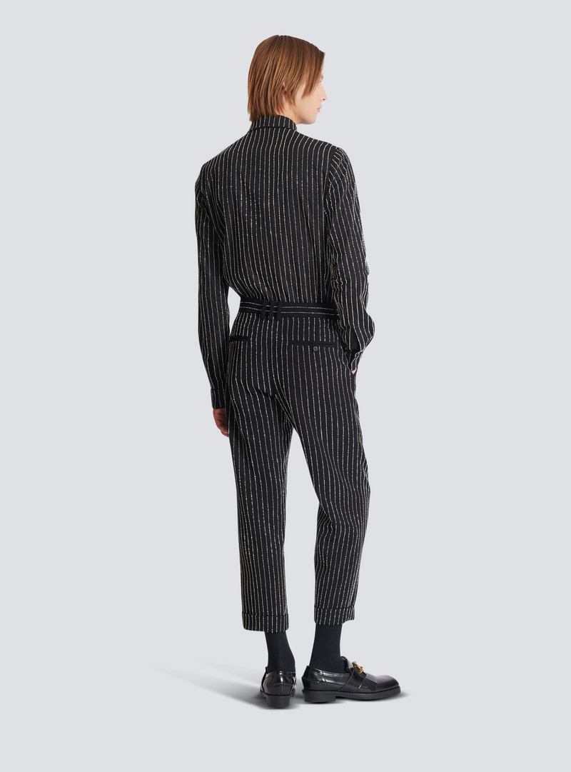 Straight-leg trousers with crystal stripes 4