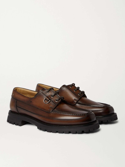 Berluti Twist Venezia Leather Boat Shoes outlook