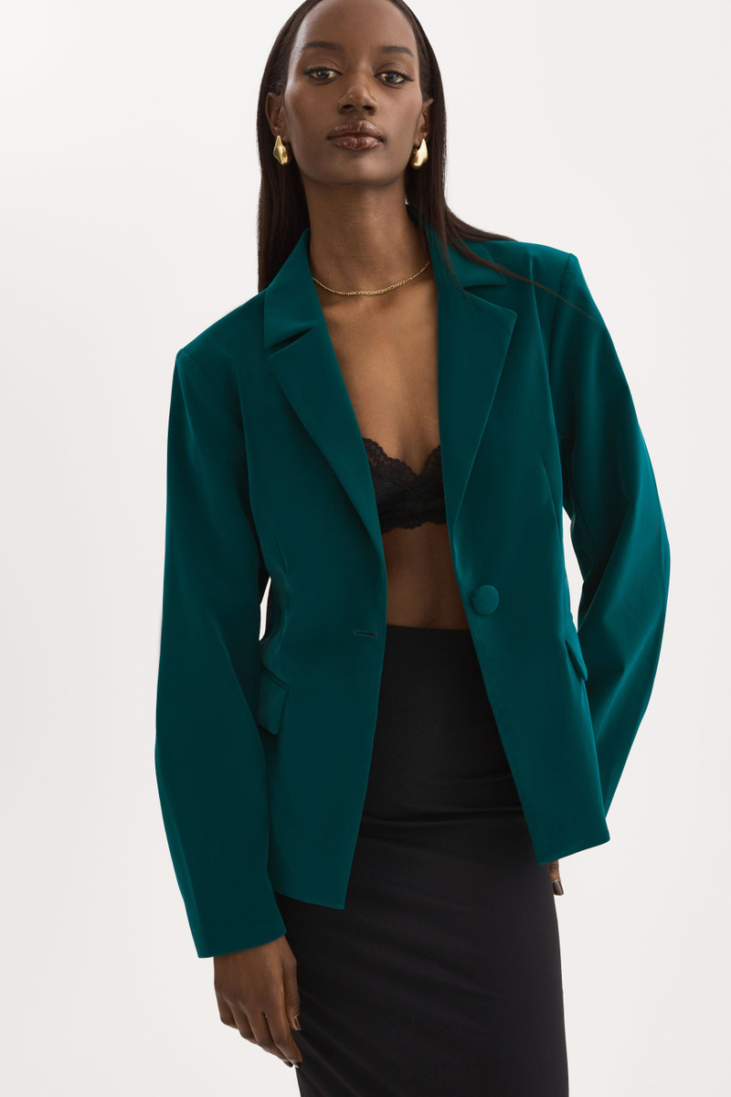 LOTTIE | Faux Leather Blazer 1