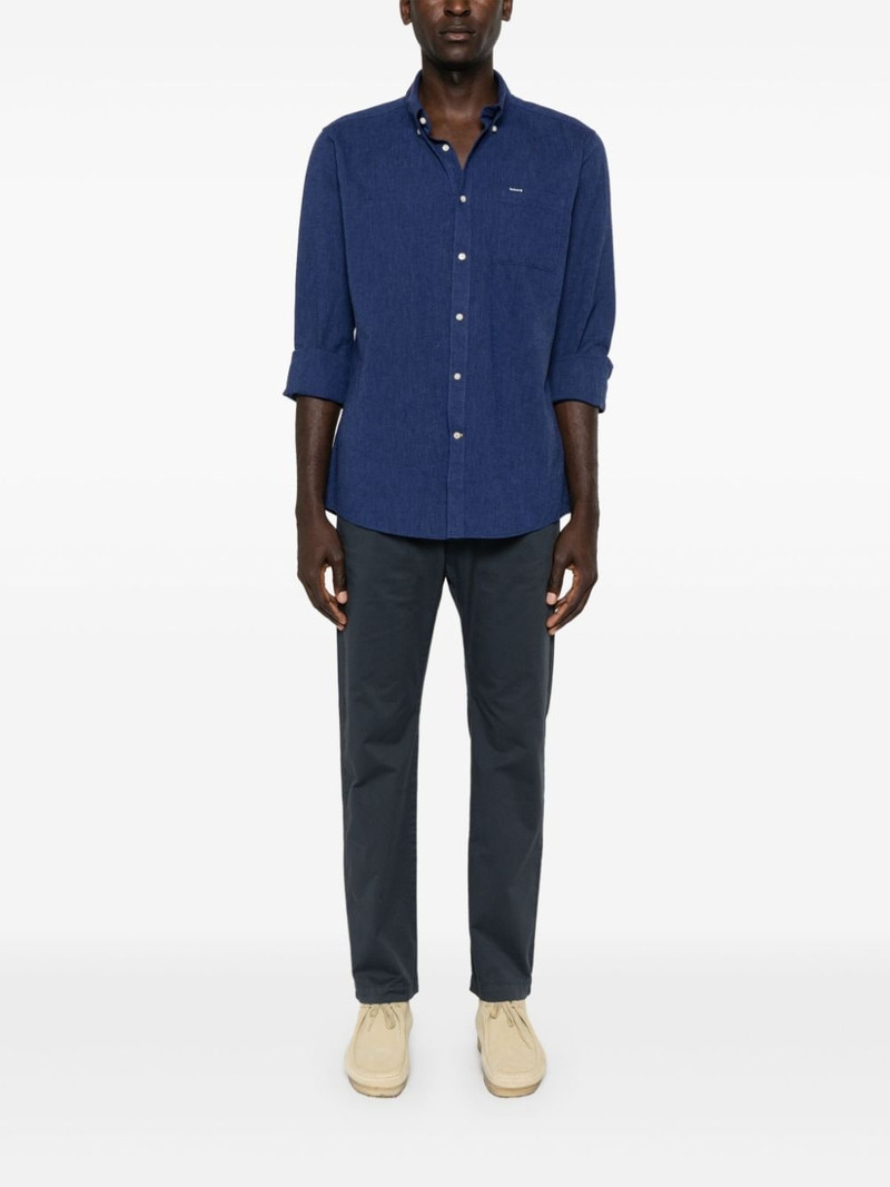 Barbour chest-pocket linen-blend shirt outlook
