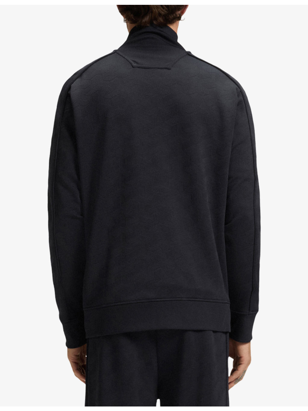 Quilted Jacquard Regular-Fit Woven Sweatshirt - 4