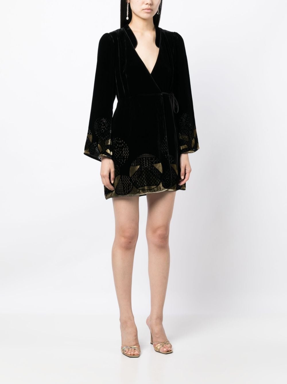 Iris velvet short dress - 3
