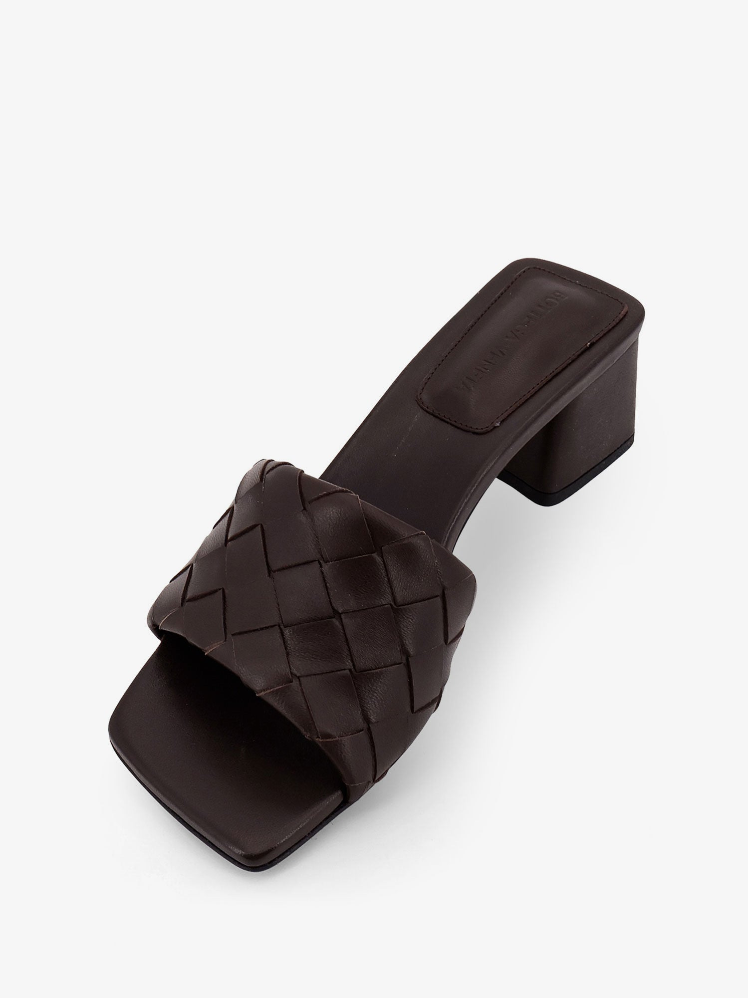 Leather Heel Sandals With Intrecciato Motif - 4