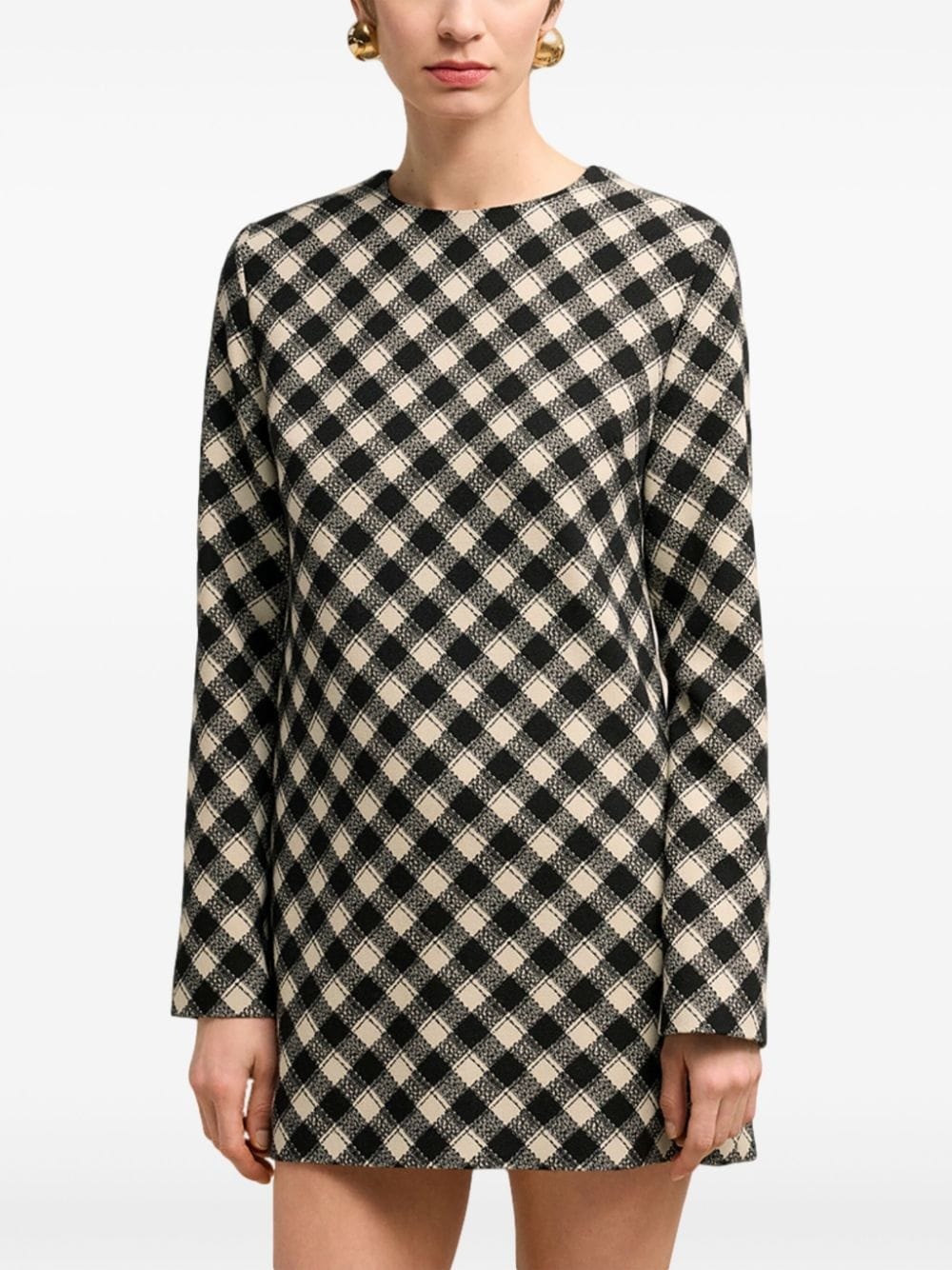 check-pattern mini-dress - 5