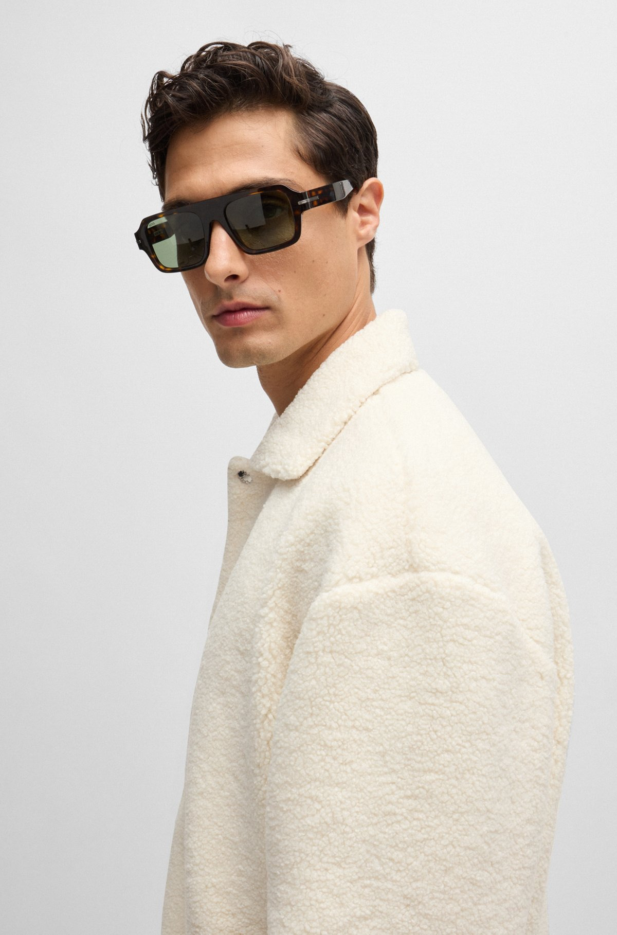 REGULAR-FIT JACKET IN TEDDY FABRIC - 3