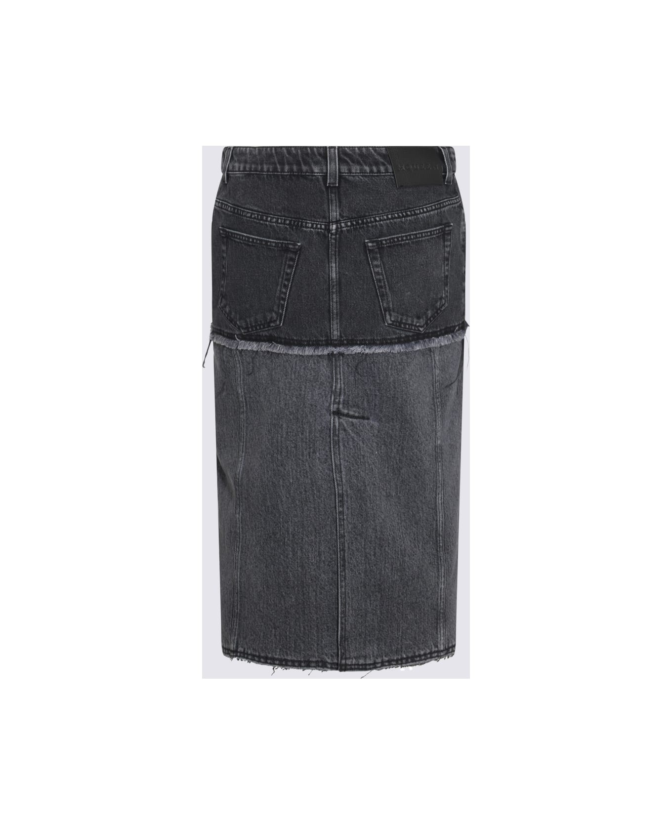 Black And Grey Cotton Skirt - 2