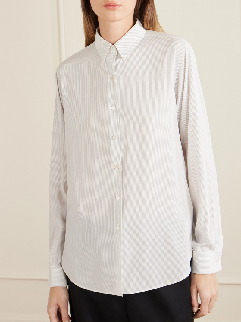 Fiora Pinstriped Silk Shirt 4