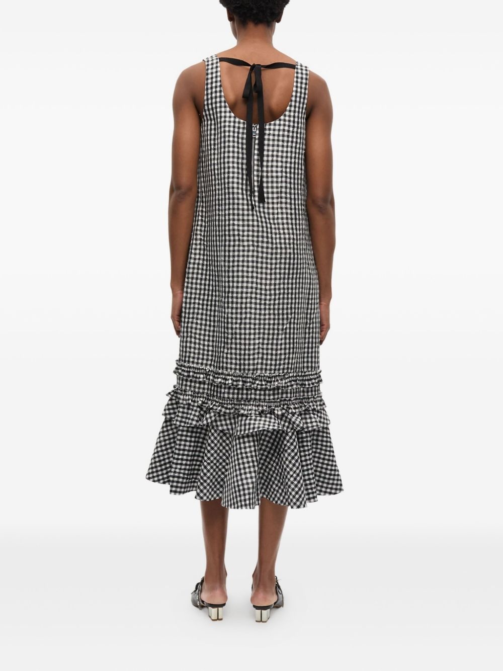 gingham-print dress - 3