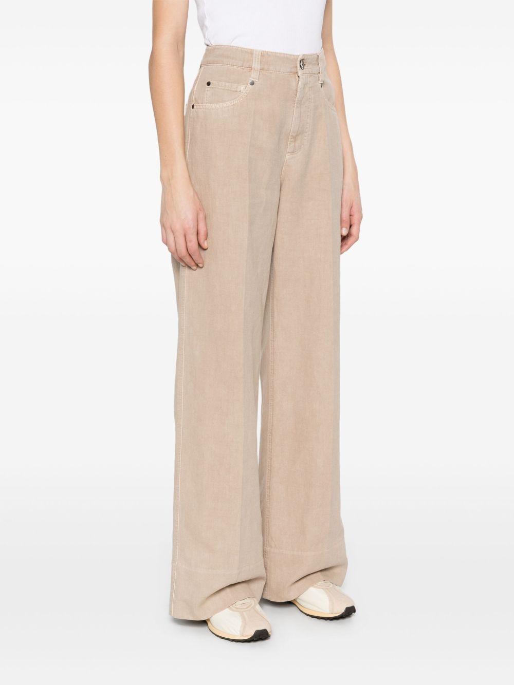 pressed-crease wide-leg trousers - 3