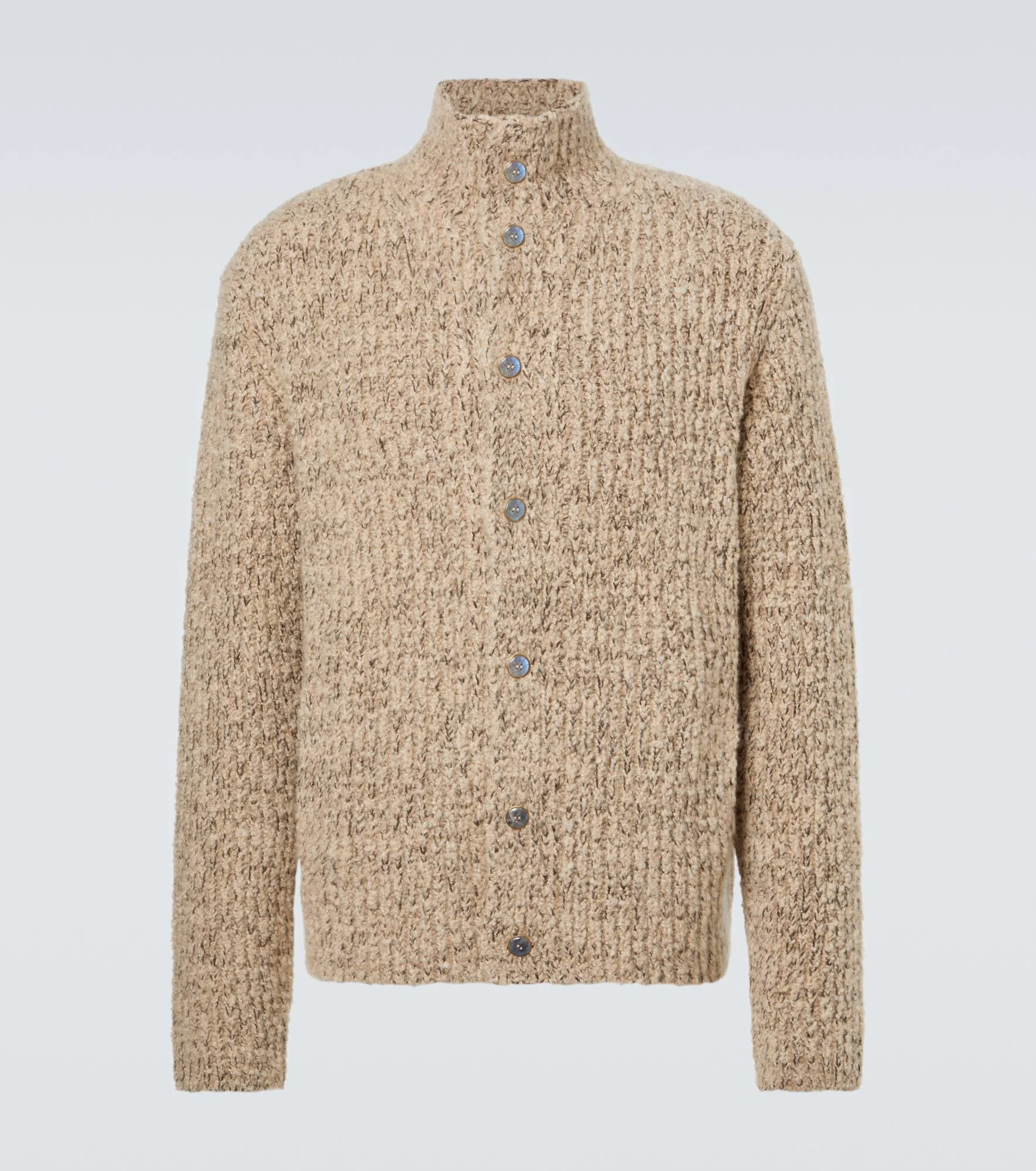 Cashmere bouclé cardigan with labradorite - 1