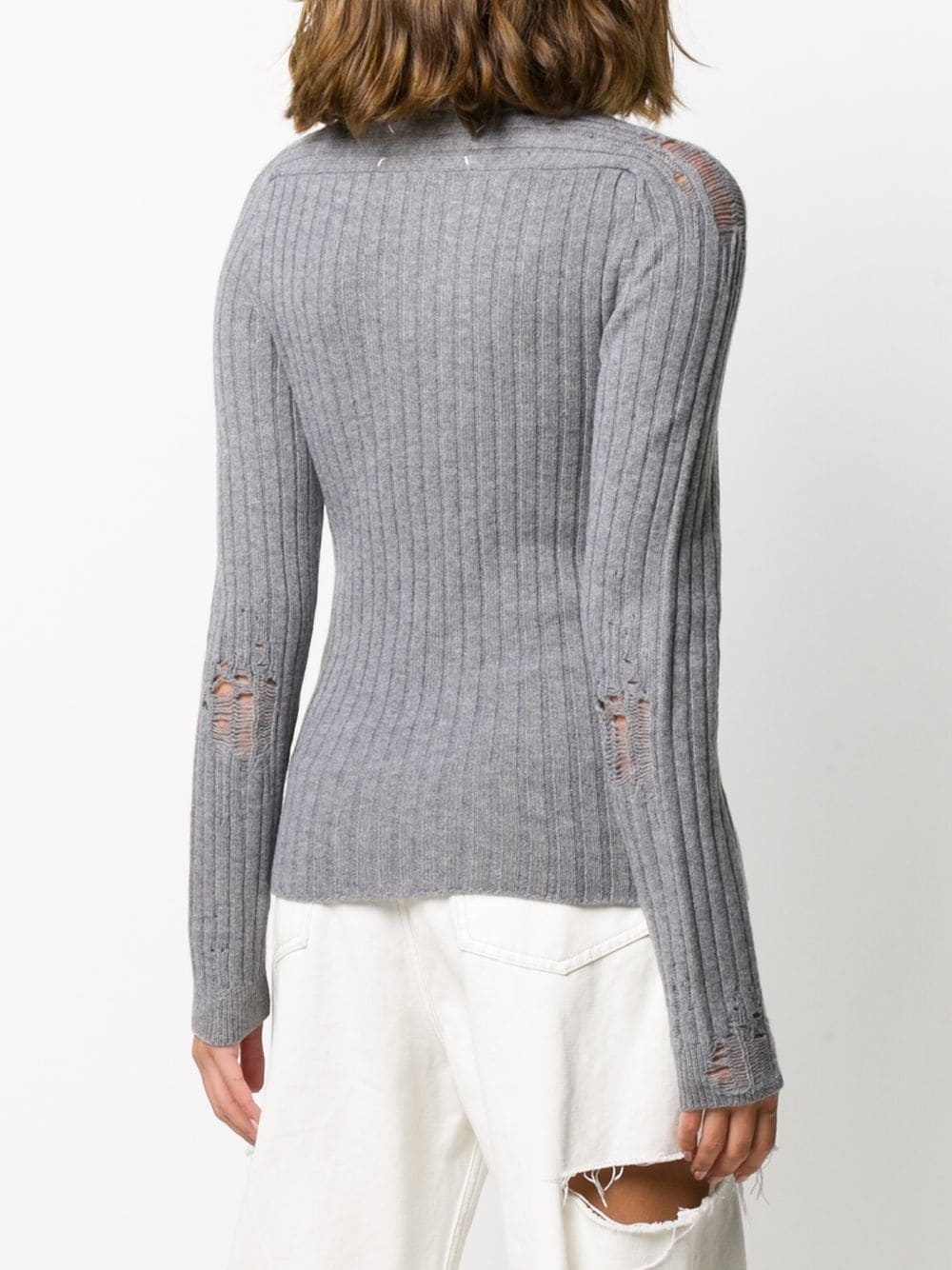 distressed knitted jumper - 4