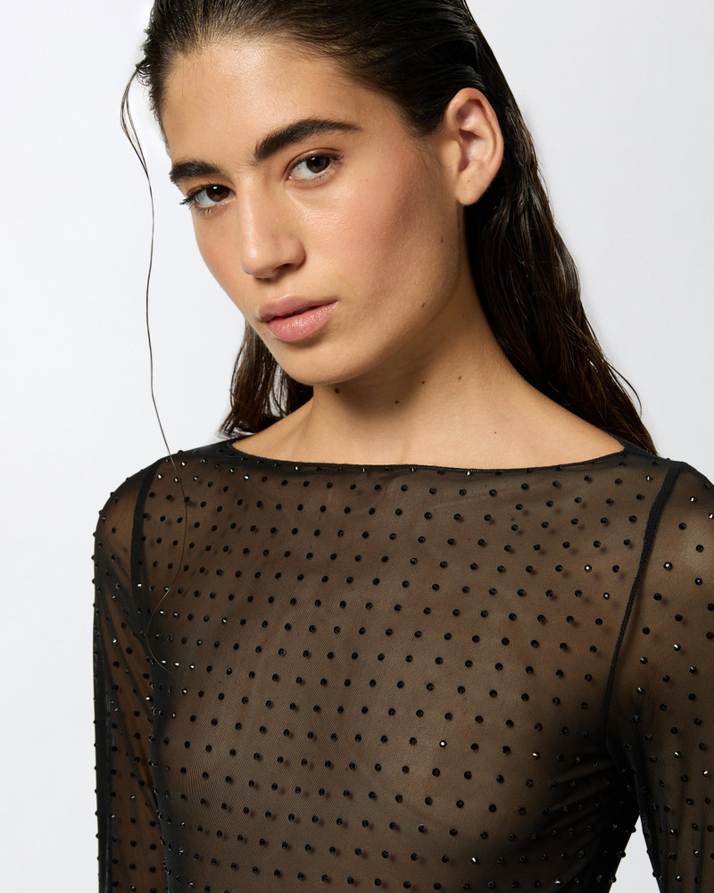 FULLY RHINESTONED LIGHT TULLE SWEATER 5