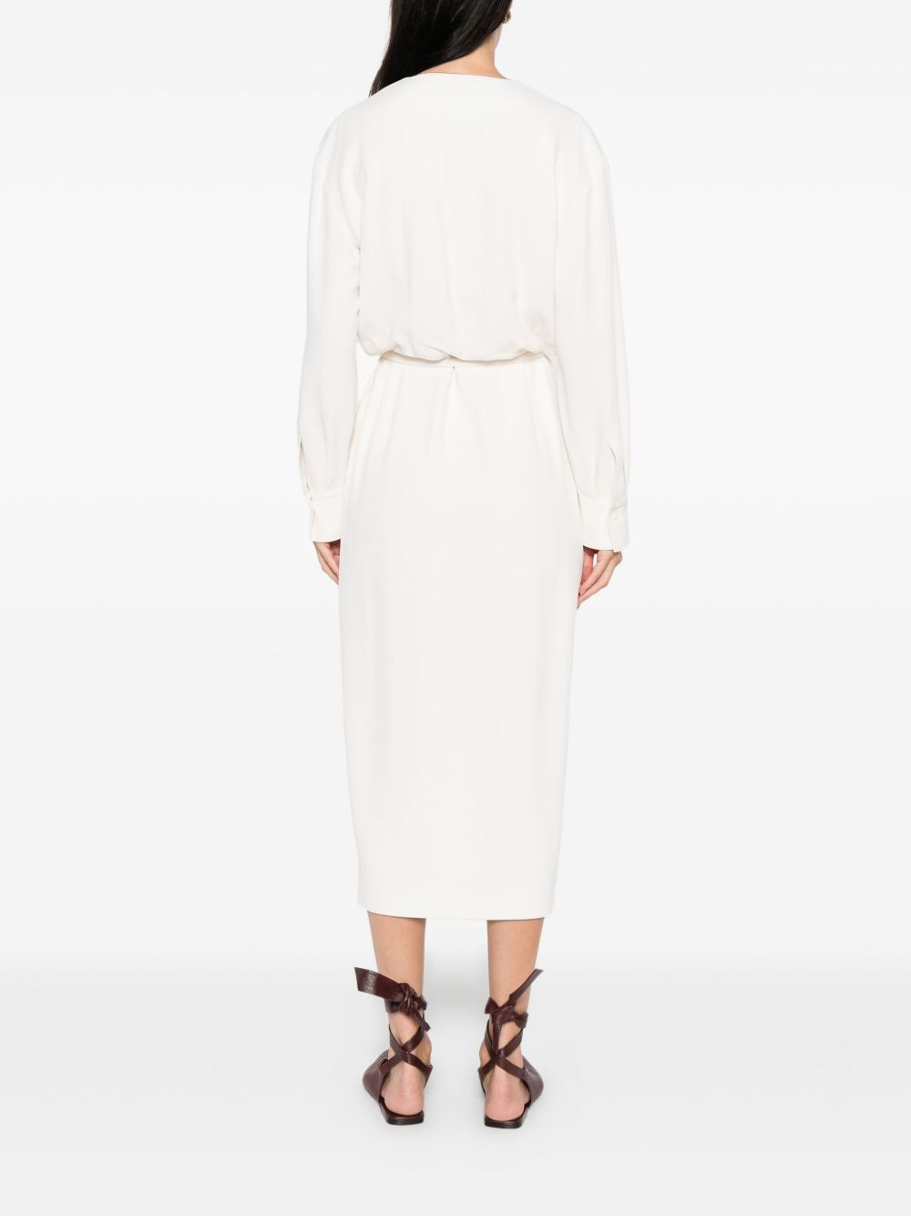 embellished wrap dress - 4
