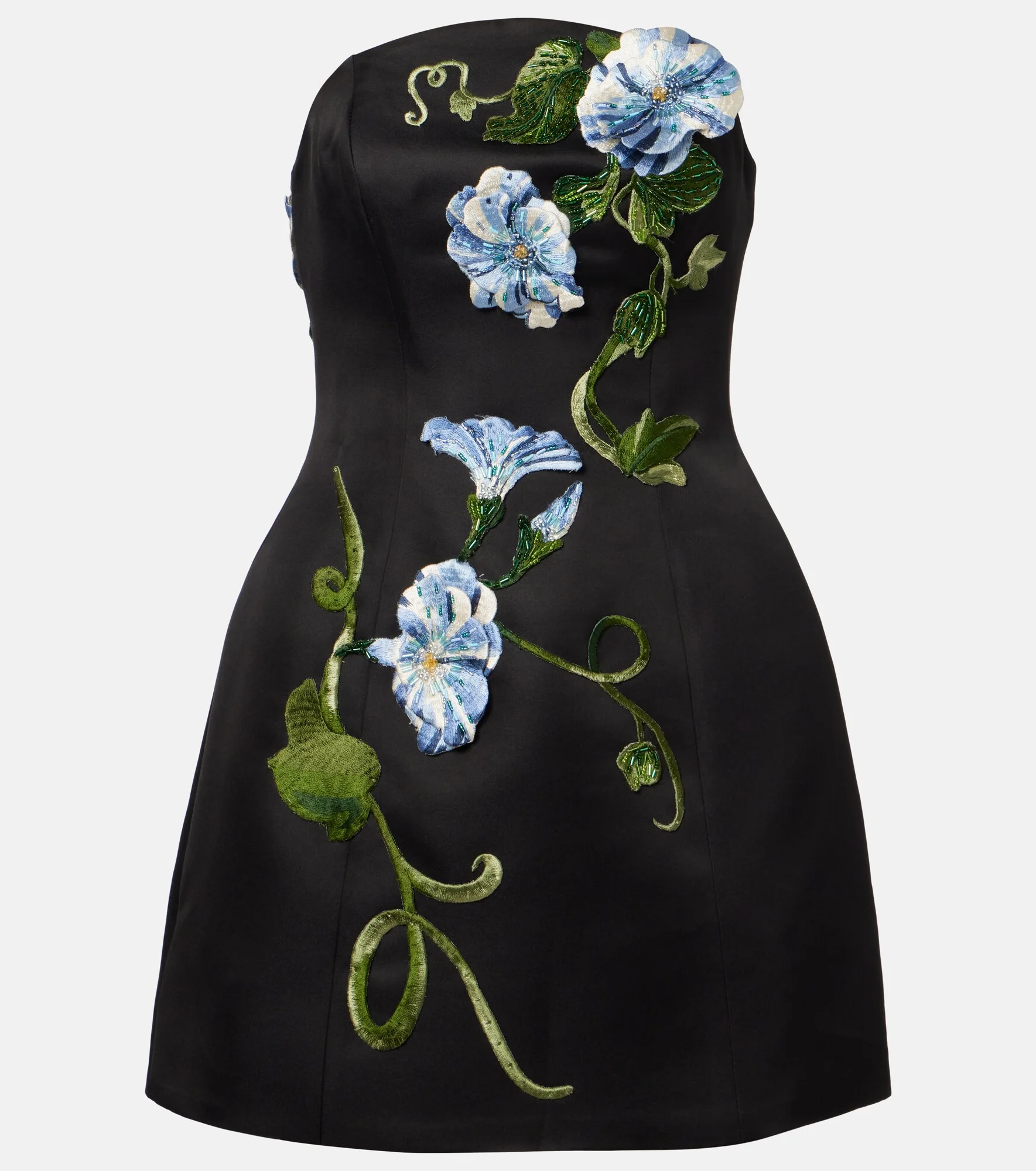 Zaria floral-appliqué bustier dress - 1