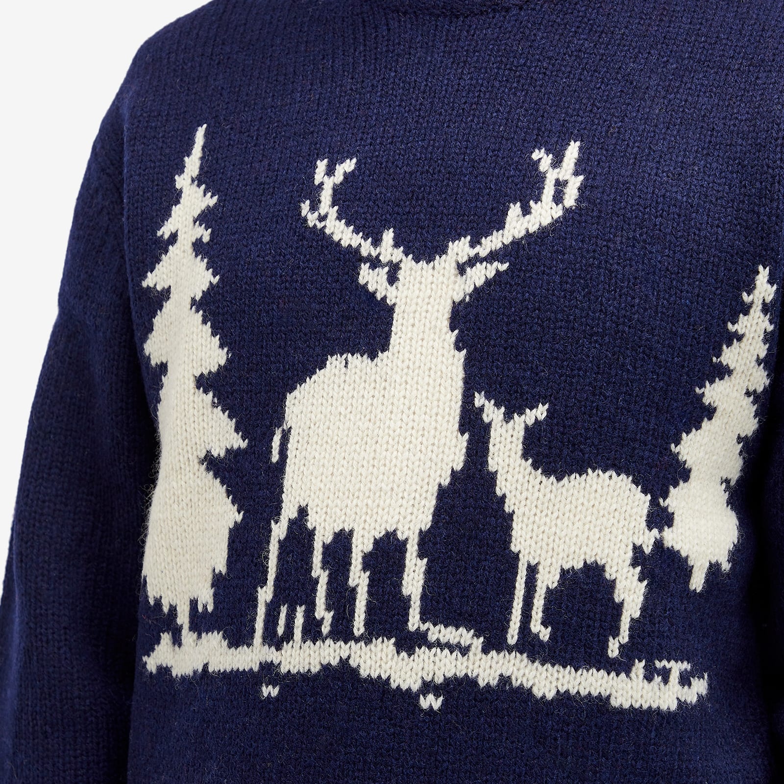 Beams Plus Intarsia Stag Jumper - 5