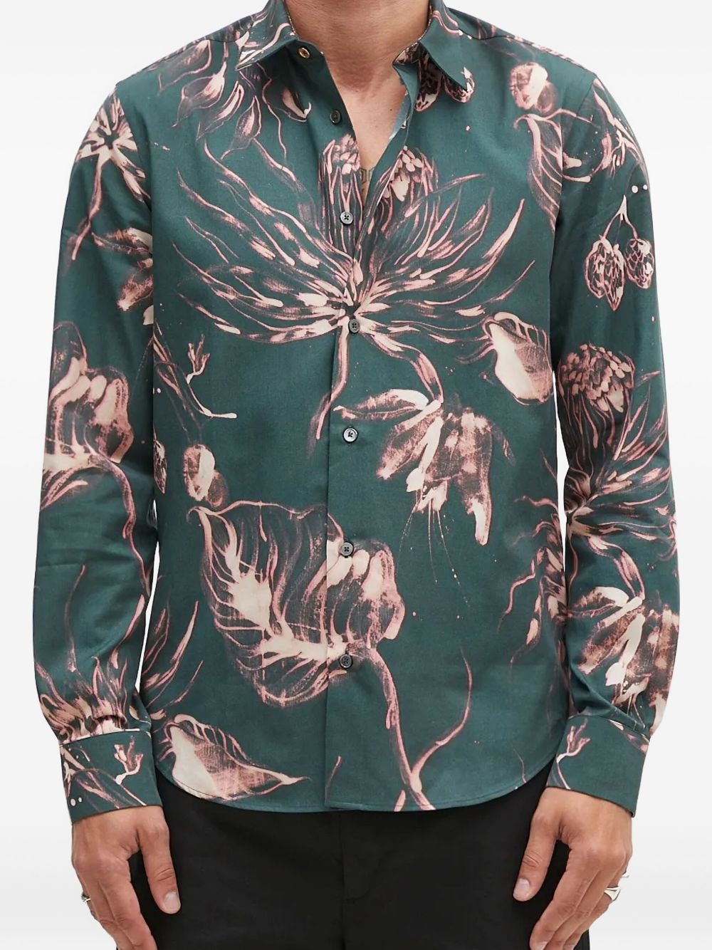 floral-print long-sleeved shirt - 4