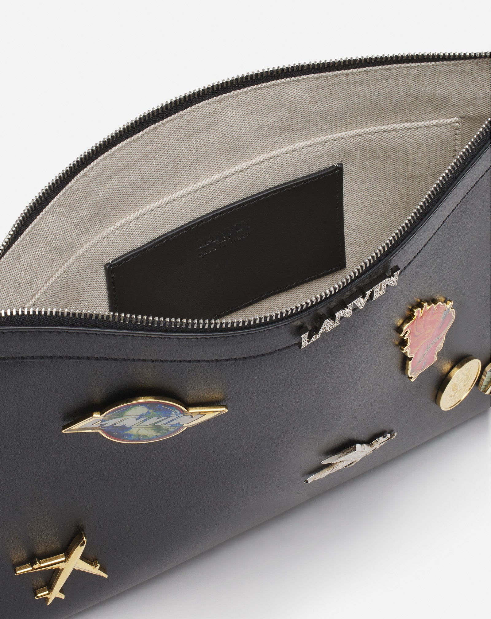LANVIN X FUTURE LEATHER CLUTCH WITH PINS - 5