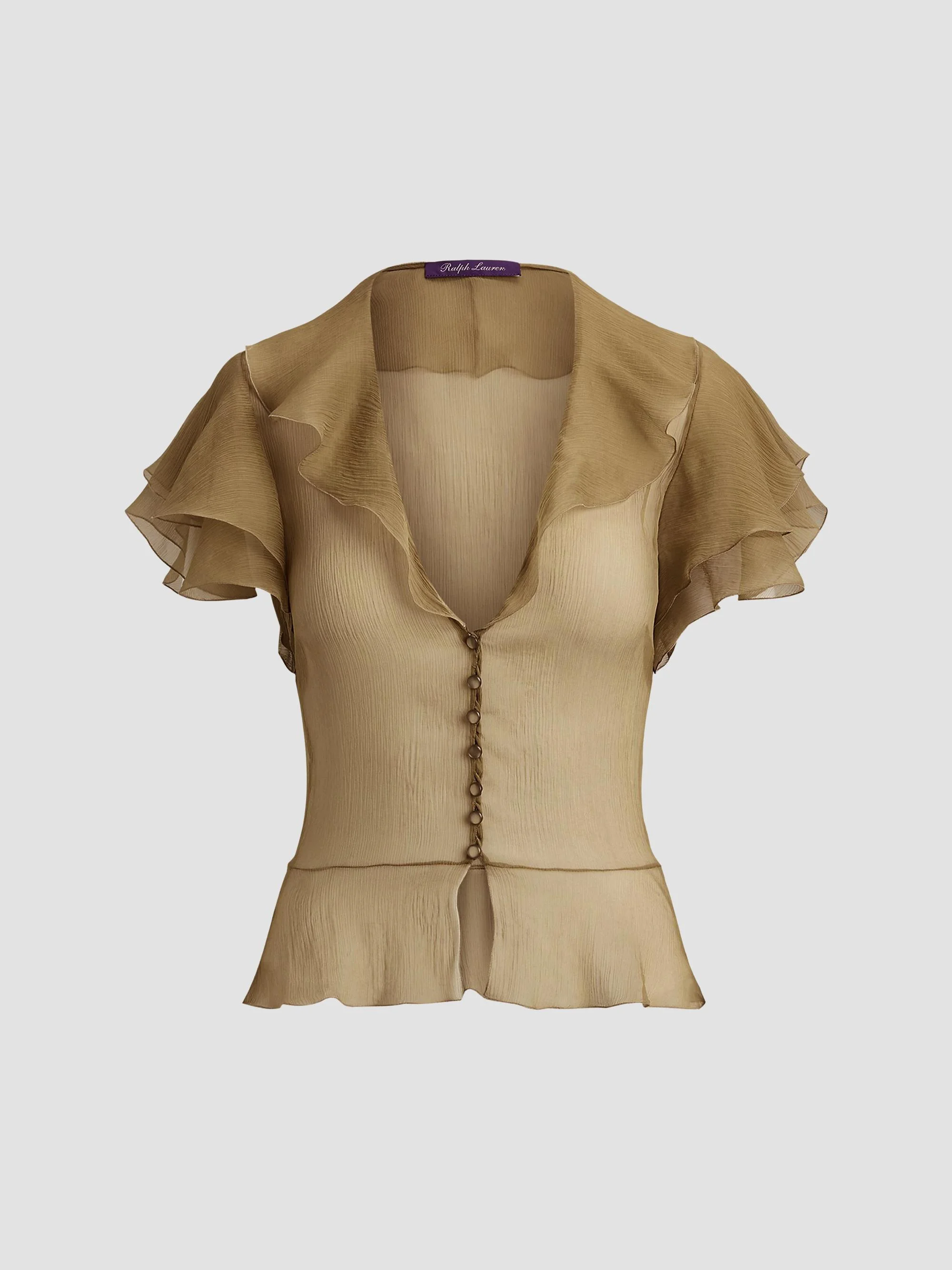 Women's Kristina Crinkle Chiffon Blouse - Porcini - 1