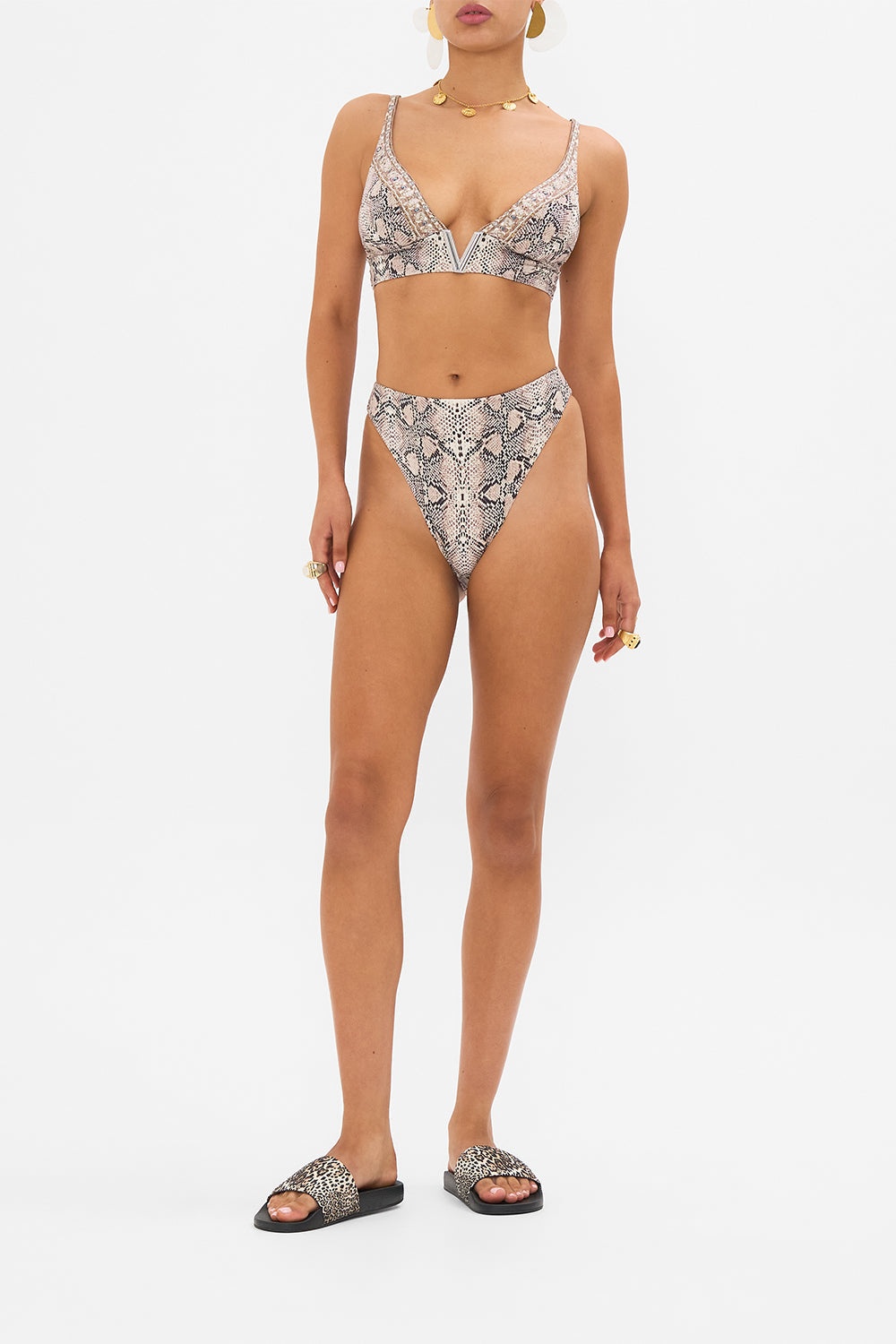 V NECK HARDWARE BRA - 2