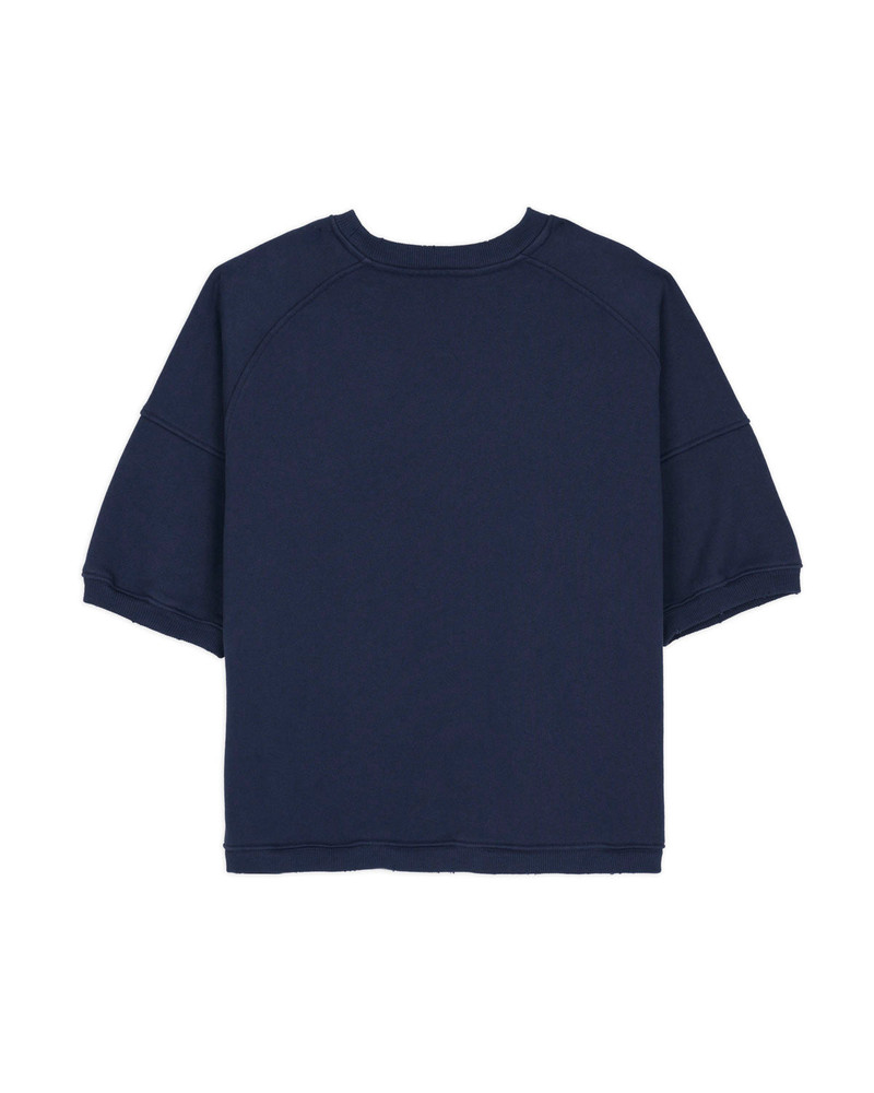 BRAIN DEAD Short Sleeve Crewneck Sweatshirt - Navy outlook