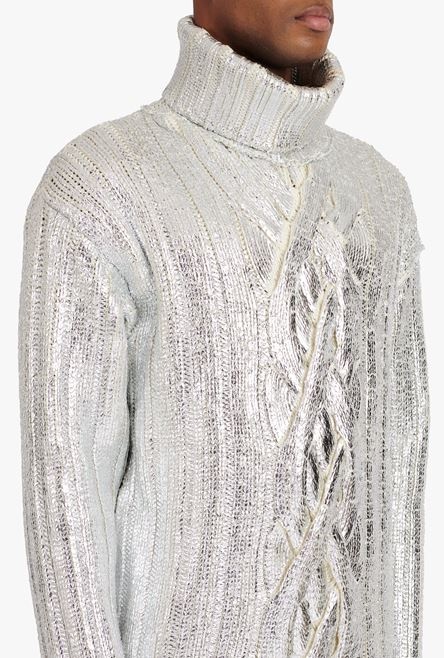 Silvery wool turtleneck sweater - 6