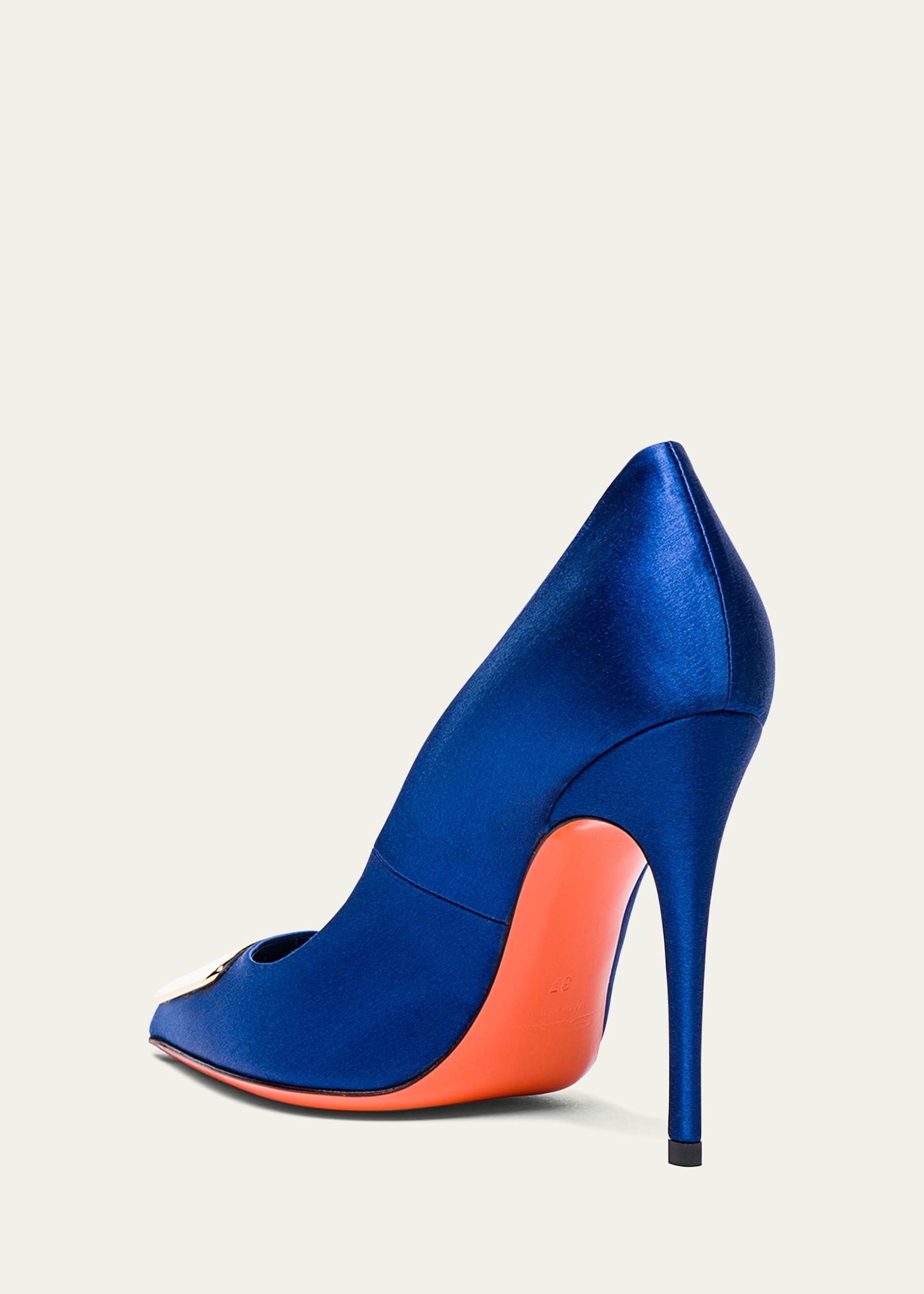 Puff Satin Plaque Pumps - 2
