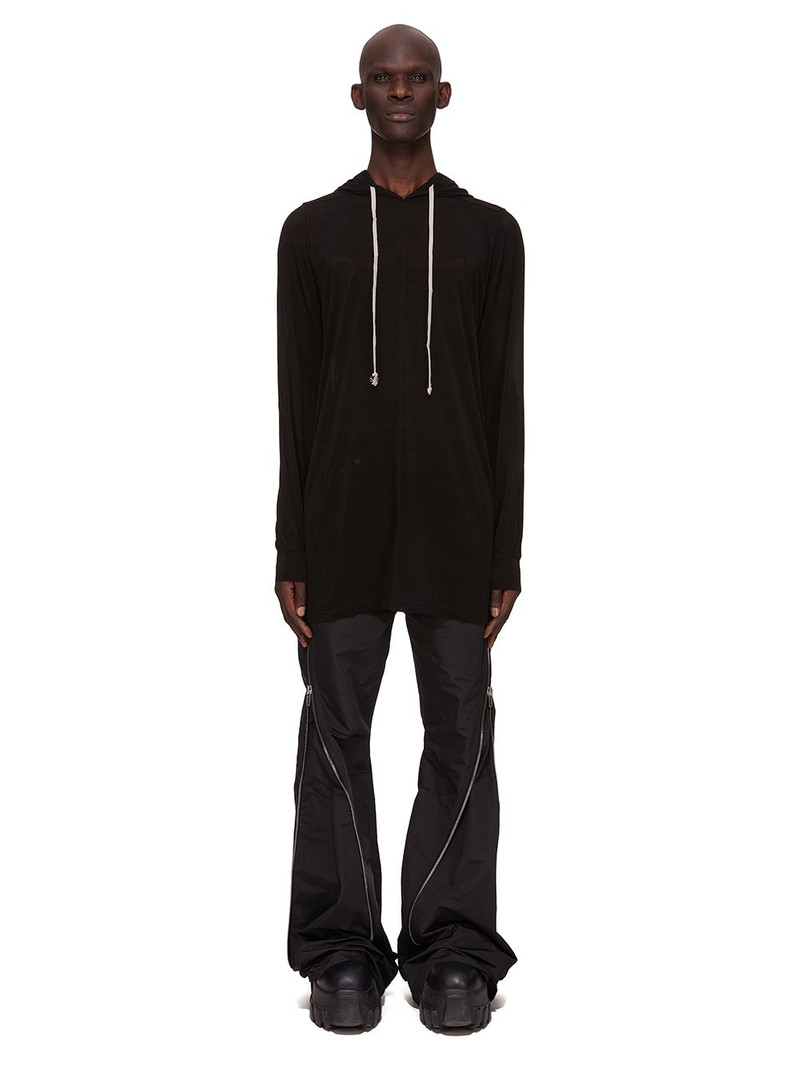 Rick Owens Black Hollywood Stretch Cupro Jersey Hoodie outlook