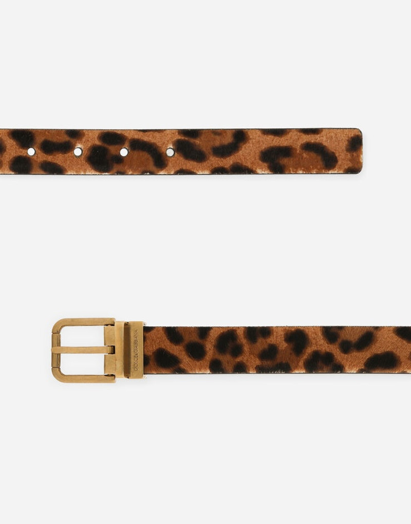 Dolce & Gabbana Leopard print belt with pony hair effect outlook
